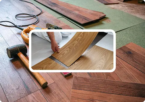 Contemporary LVT flooring installation