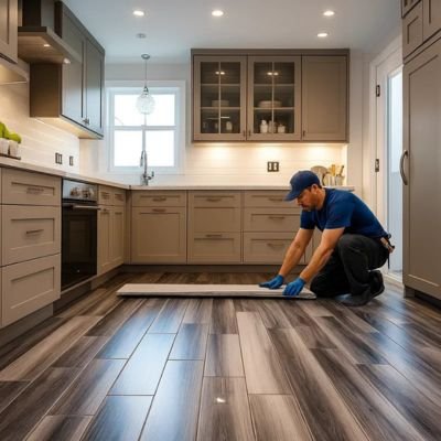 Kitchen vinyl flooring installation