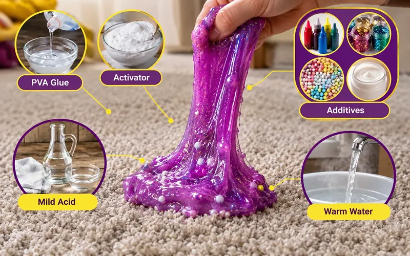 Why Slime Sticks So Stubbornly to Carpet