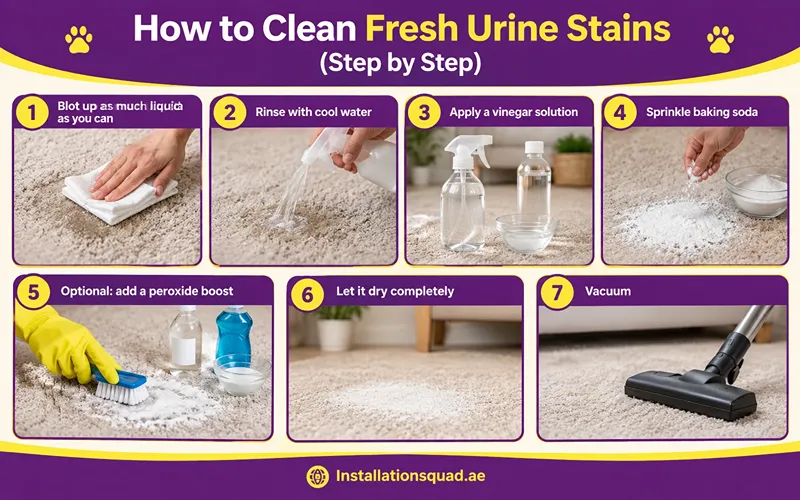 How to Clean Fresh Urine Stains (Step by Step)