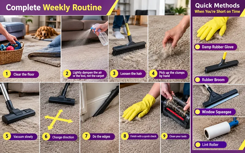 How to Remove Pet Hair from Carpet Step-by-Step Methods