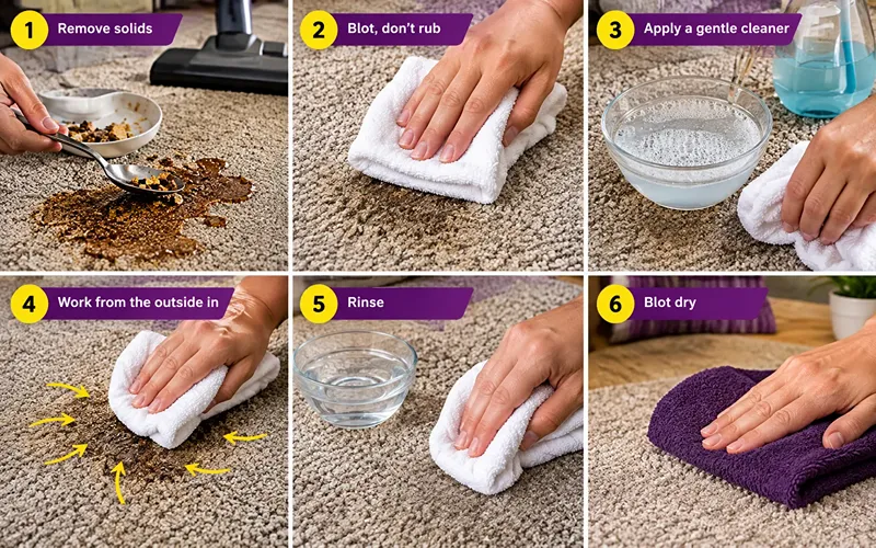 Step 2 Spot Clean Spills Right Away
